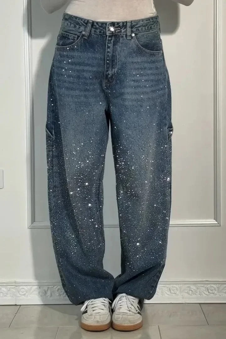 Galactic Glow Wide-Leg Jeans