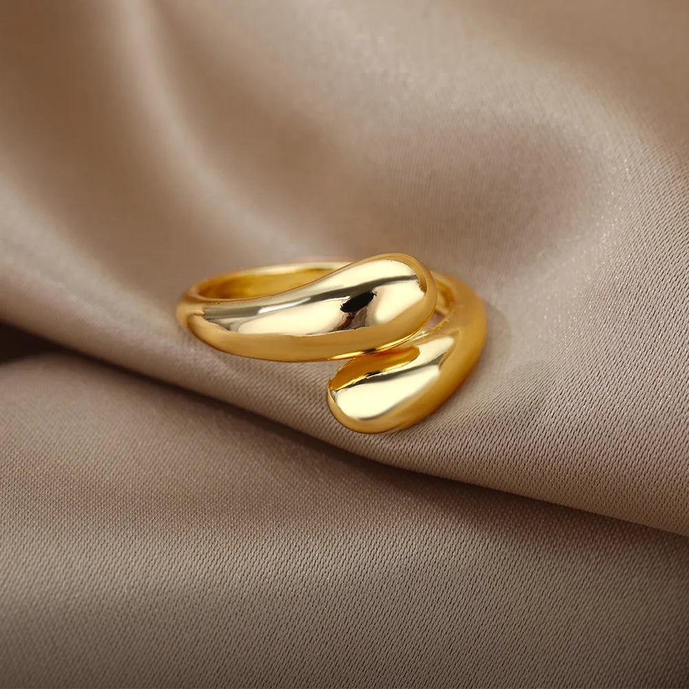 Gold droplet ring