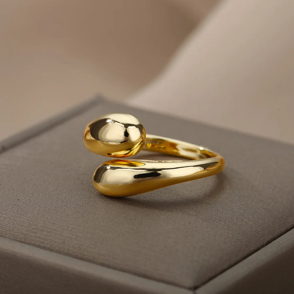 Gold droplet ring