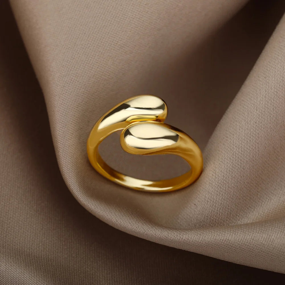 Gold droplet ring