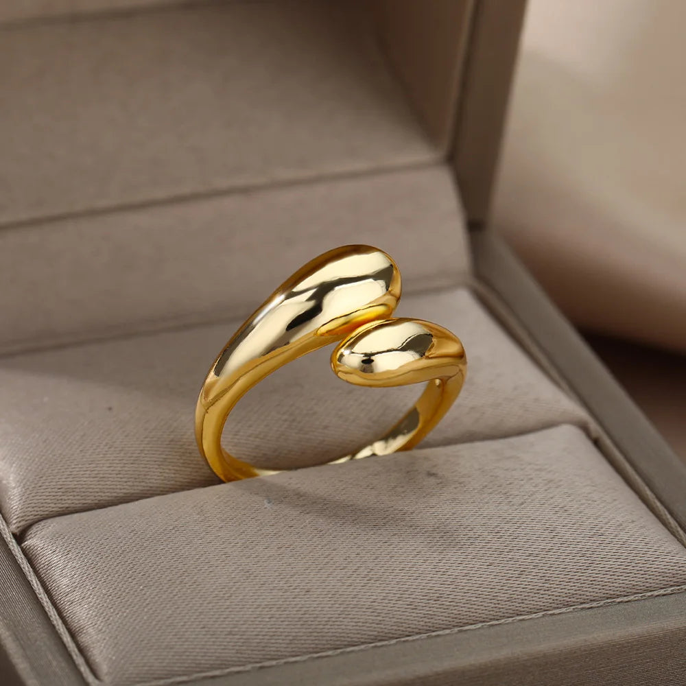 Gold droplet ring