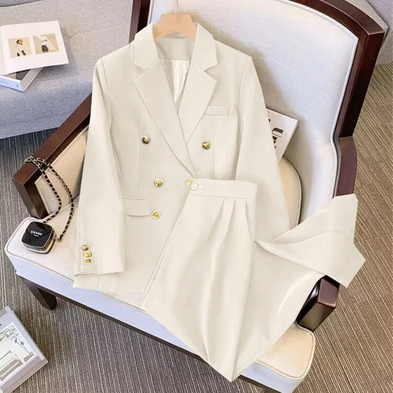 Ivory Elegance Double-Breasted Suit Set