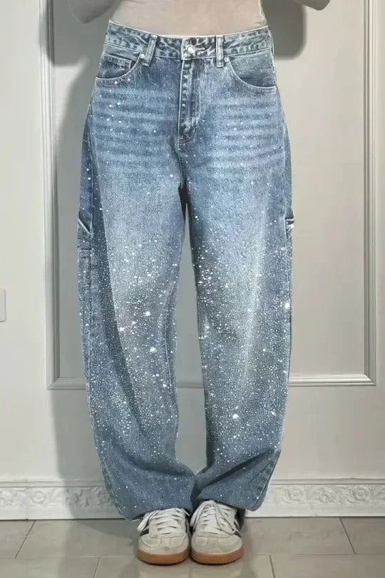 Galactic Glow Wide-Leg Jeans